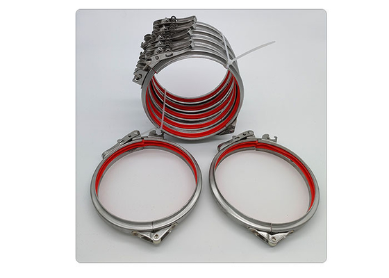Phoque rouge Ring Stainless Steel de collier de la conduite de conduit de libération rapide de spirale de poignée 304/316