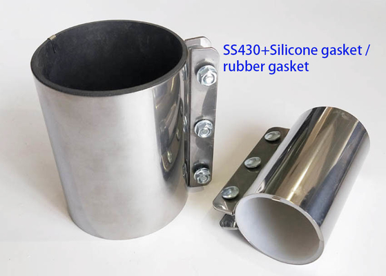 Garniture blanche de silicone de catégorie comestible d'accouplements de tuyau en métal Ss430 63 * 150 millimètres