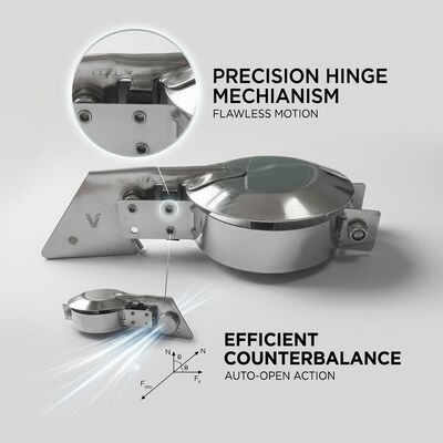 304 Stainless Steel Automatic Counterweight Exhaust Rain Cap Clamp-on Exhaust Flapper for Heavy-Duty Diesel Machinery