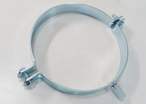 Collier de serrage rond en acier au carbone galvanisé à double boulon