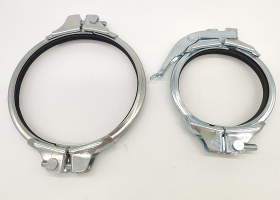 150 mm double boulons Gal Pipe pinces avec ruban anneau de joint épaisseur de 2,0 mm